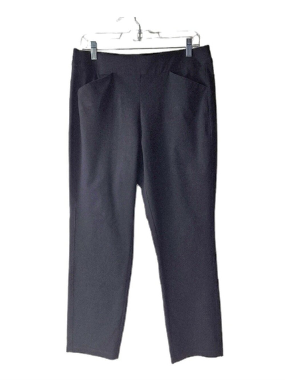Chico's Travelers Black Pull-On Cropped Pant Pockets Size 10R